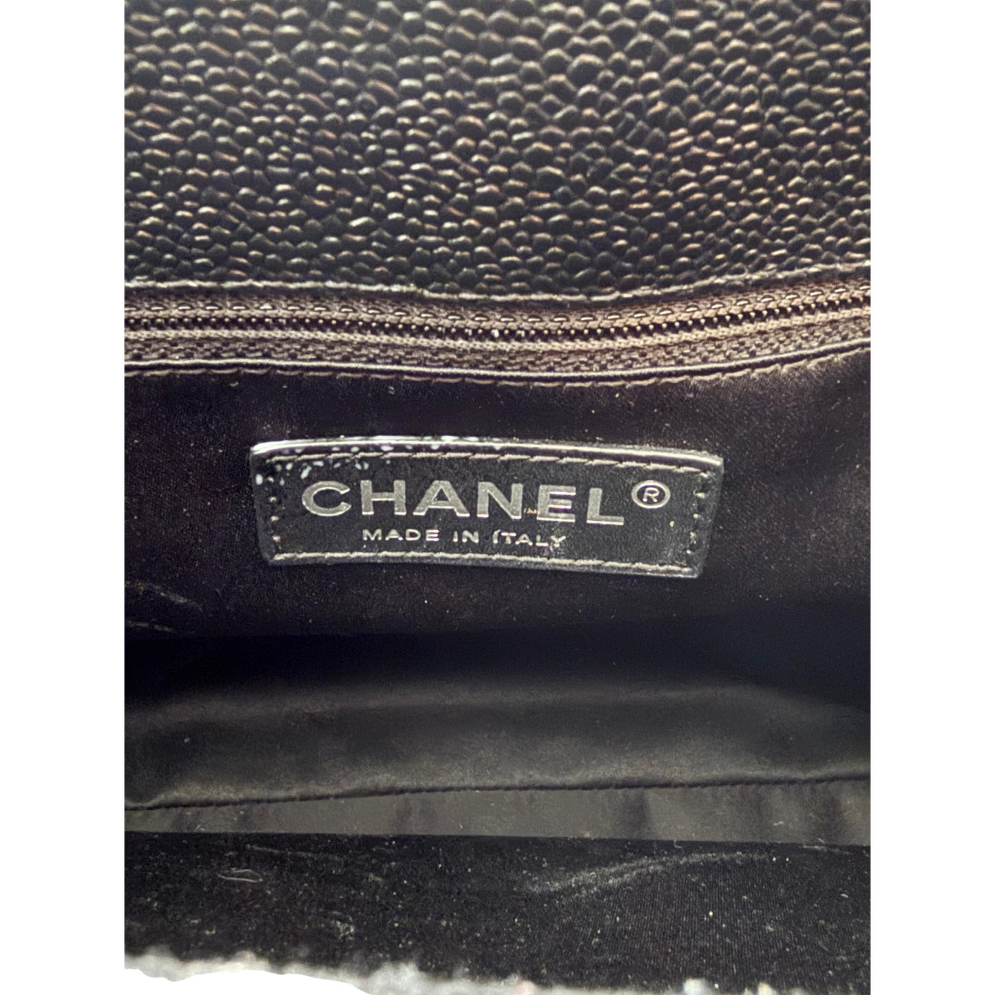 Chanel GST Caviar Leather Shoulder Bag Silver Hardware
