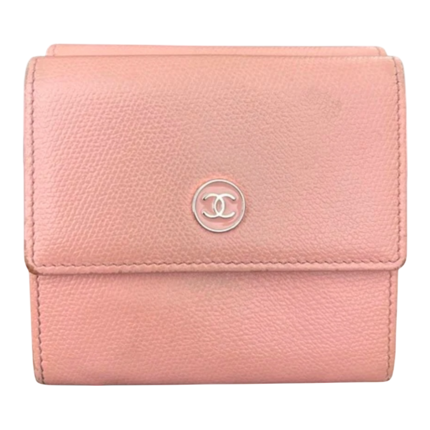 Chanel CC Logo Pink Sevruga Bifold Wallet