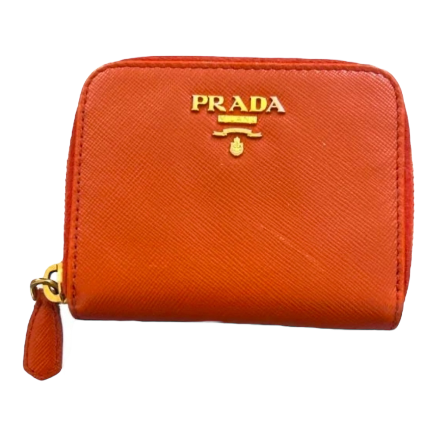 Prada Zippy Compact Wallet Orange