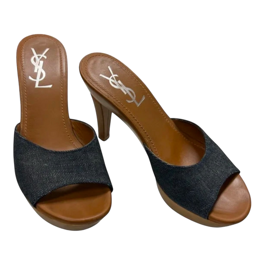 YSL Platform Wooden Heels Size 6