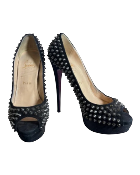 Christian Louboutin Lady Peep Stud Heels 38
