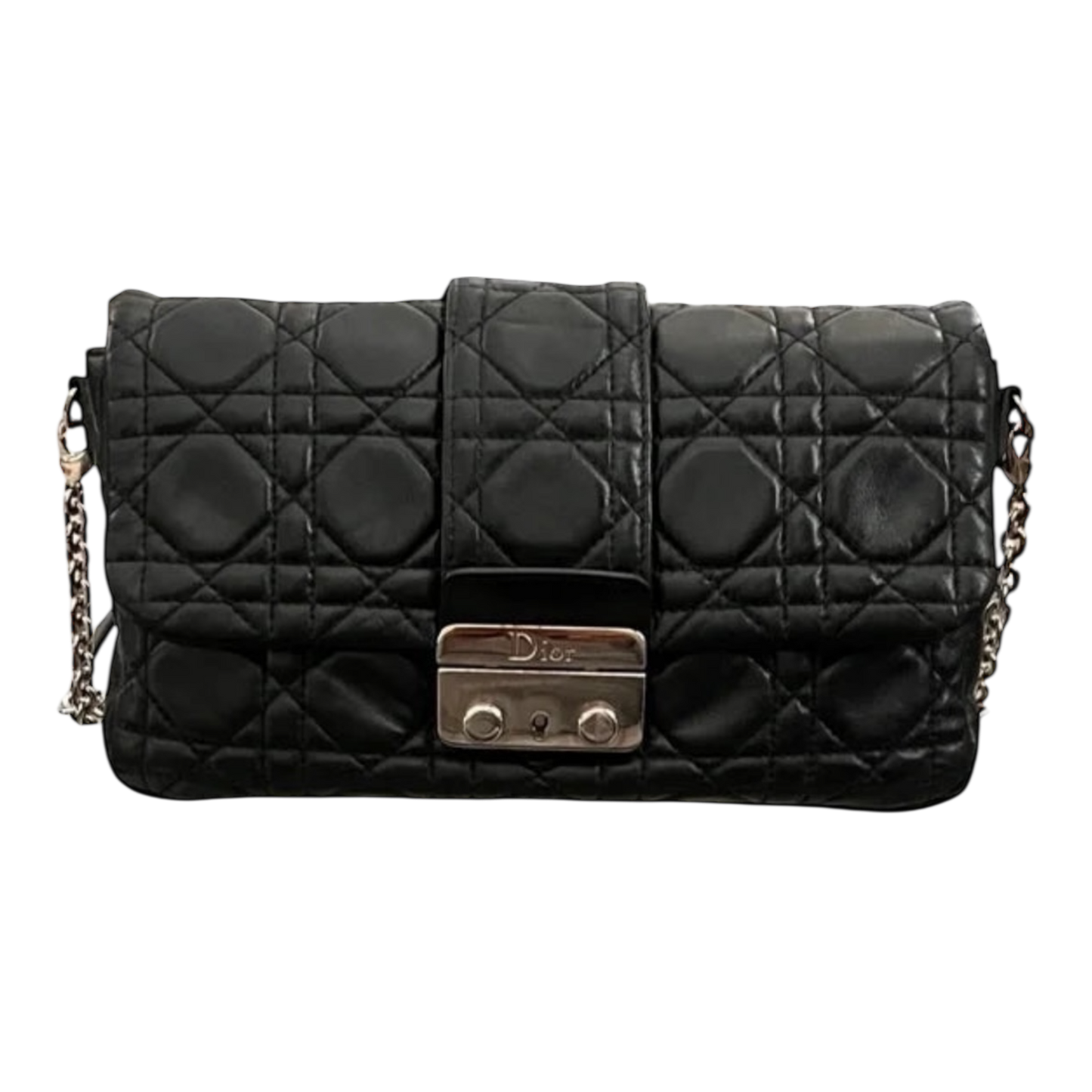 Christian Dior Black Cannage Leather Convertible Crossbody Bag
