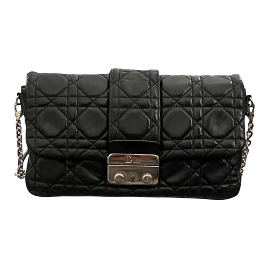 Christian Dior Black Cannage Leather Convertible Crossbody Bag