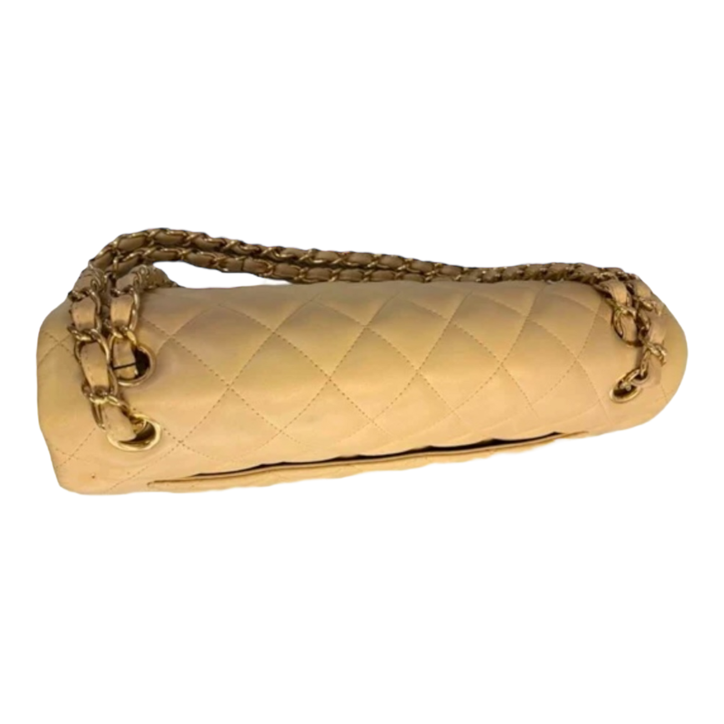 CHANEL Classic Jumbo Double Flap Bag. Beige w/Gold Hardware.