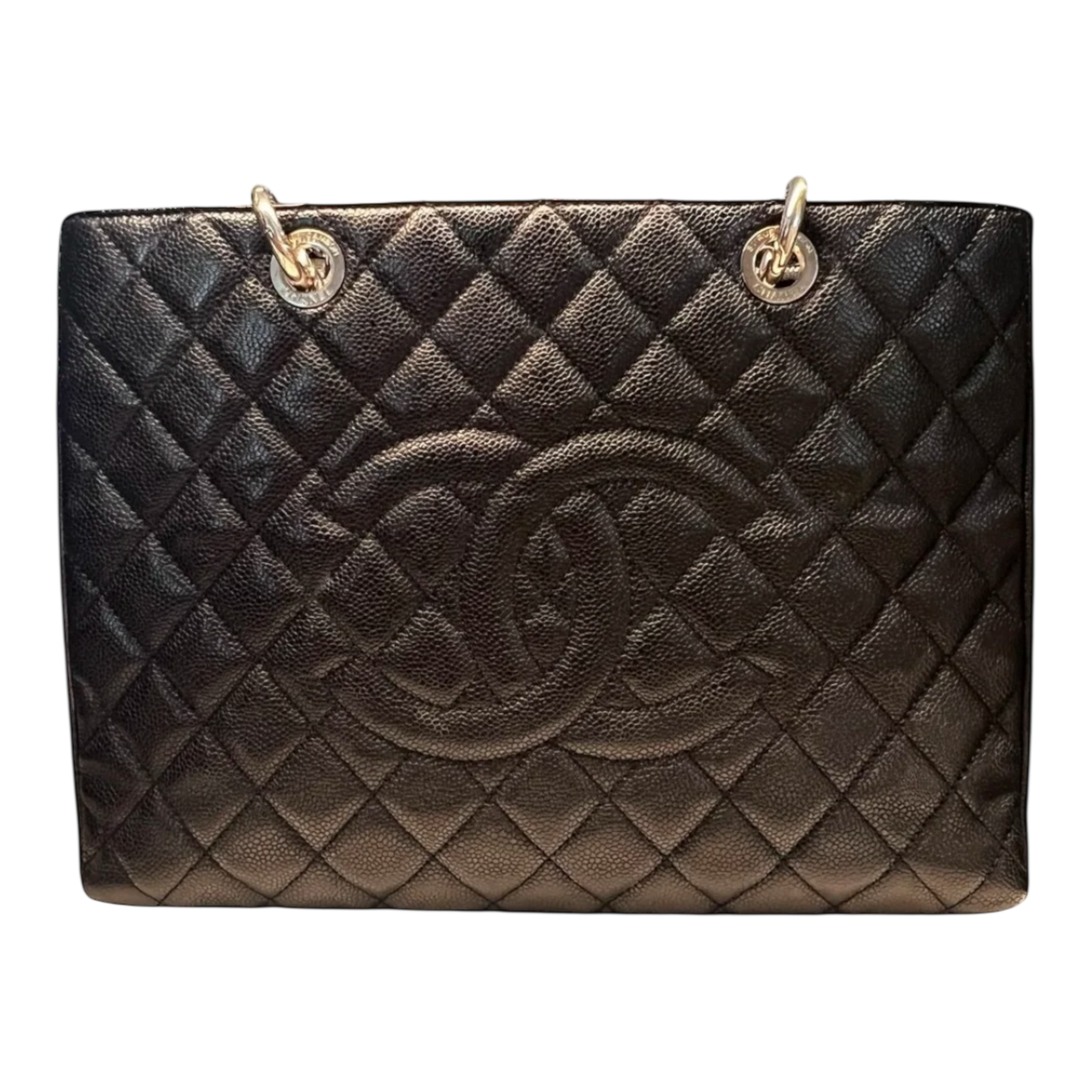 Chanel GST Caviar Leather Shoulder Bag Silver Hardware