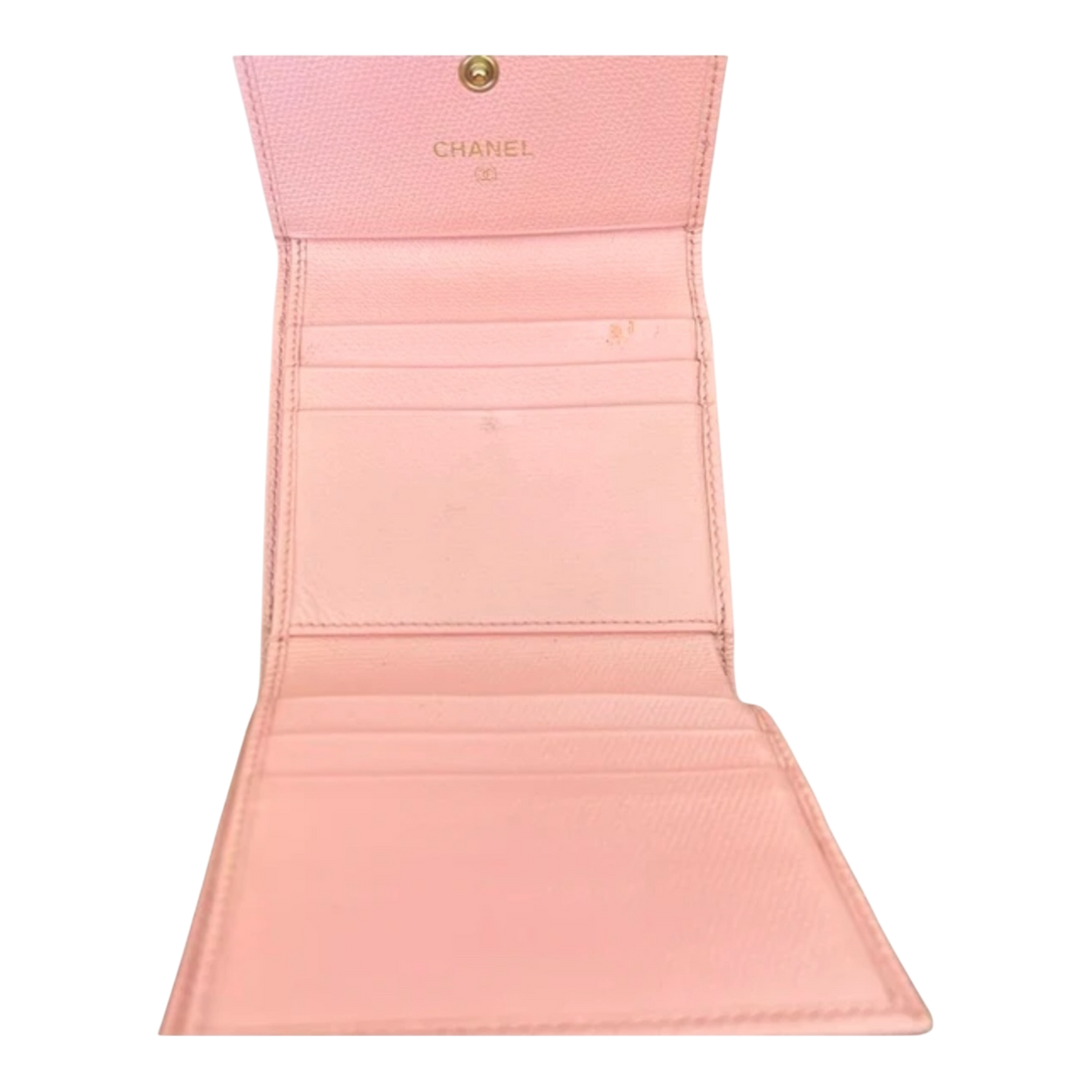 Chanel CC Logo Pink Sevruga Bifold Wallet