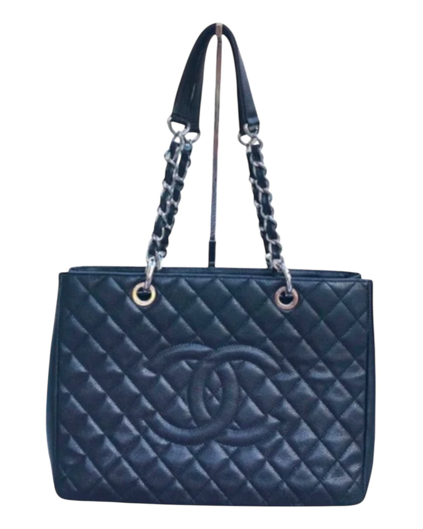 Chanel GST Caviar Leather Black with Silver Hardware