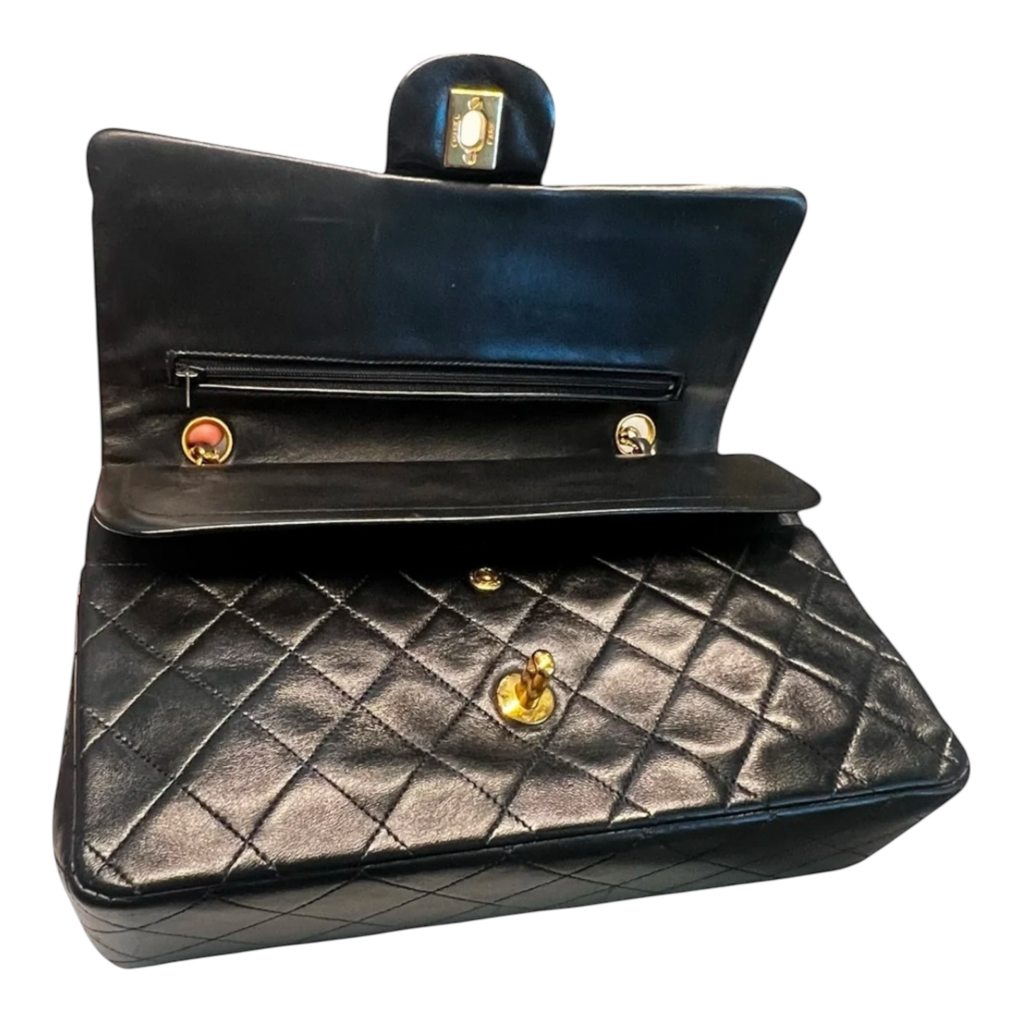 Chanel Vintage Classic Flap Black Lambskin Leather