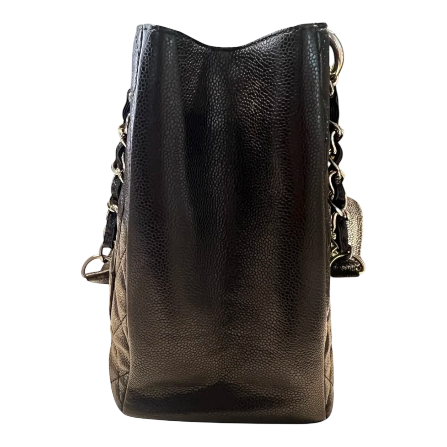 Chanel GST Caviar Leather Shoulder Bag Silver Hardware