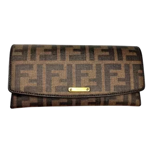 FENDI Tobacco Zucca Continental Wallet