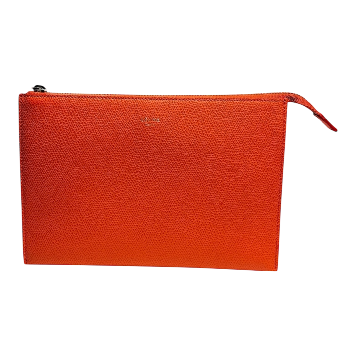 CÉLINE Leather 3-Fold Orange Pouch/Clutch/Wallet