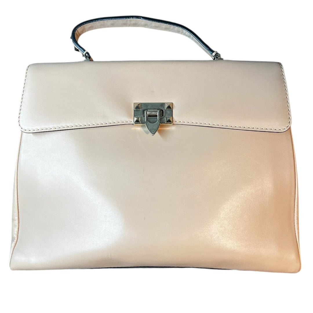 Valentino Beige Leather Rockstud Top Handle Bag – Pre-Loved, Very Good Condition