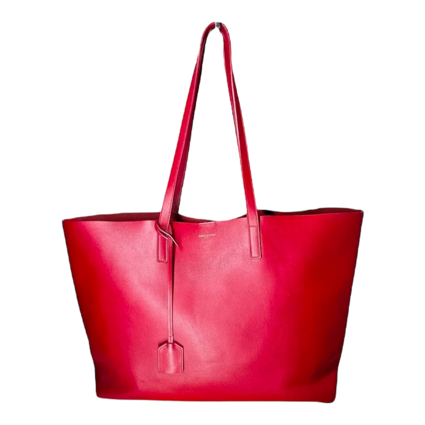 Saint Laurent Calfskin Large Shopping Tote Red