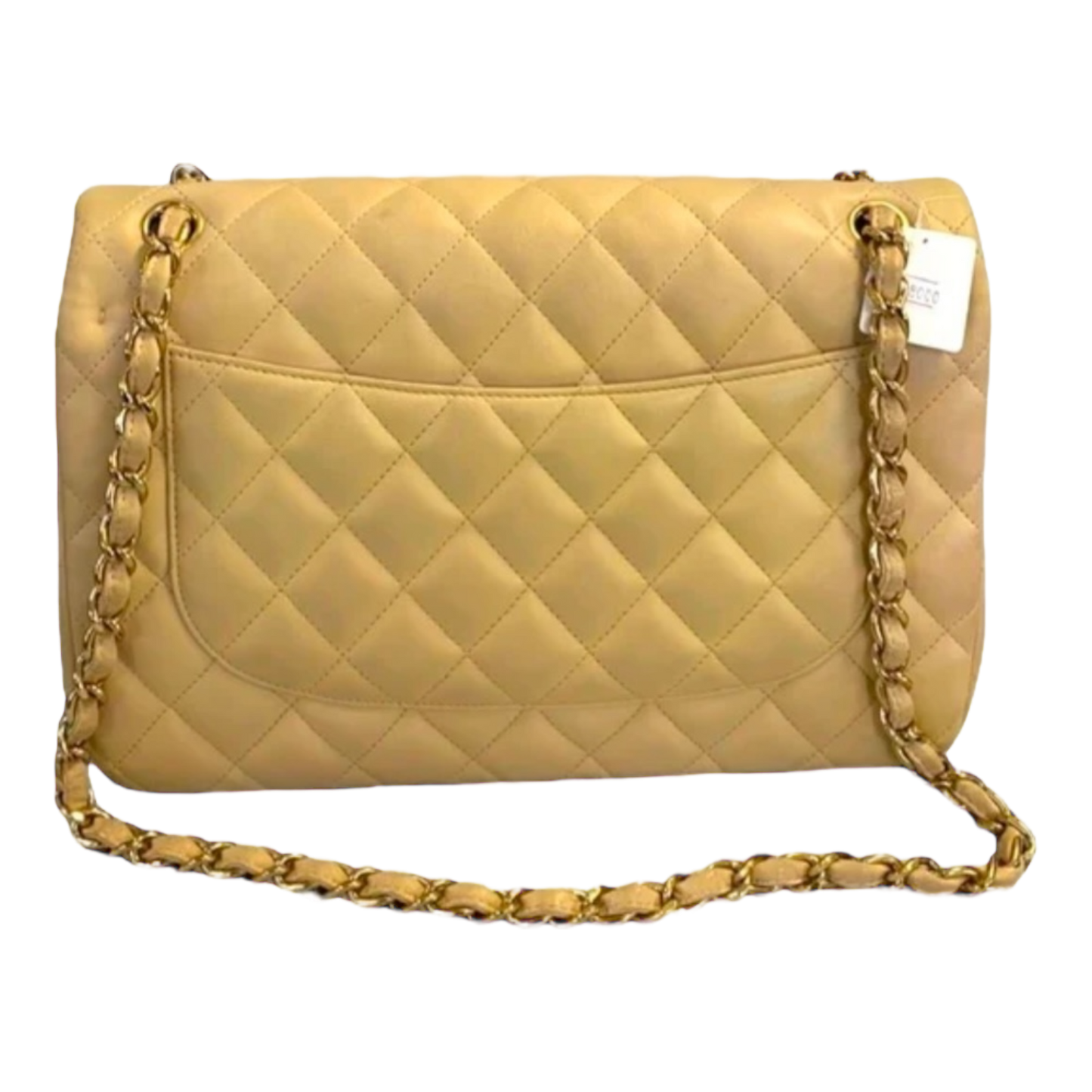 CHANEL Classic Jumbo Double Flap Bag. Beige w/Gold Hardware.