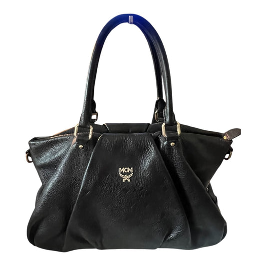 MCM Vintage Two-Way Bag Black Calfskin Leather