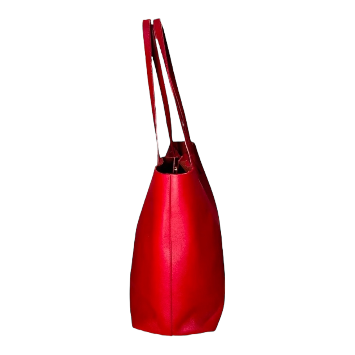 Saint Laurent Calfskin Large Shopping Tote Red