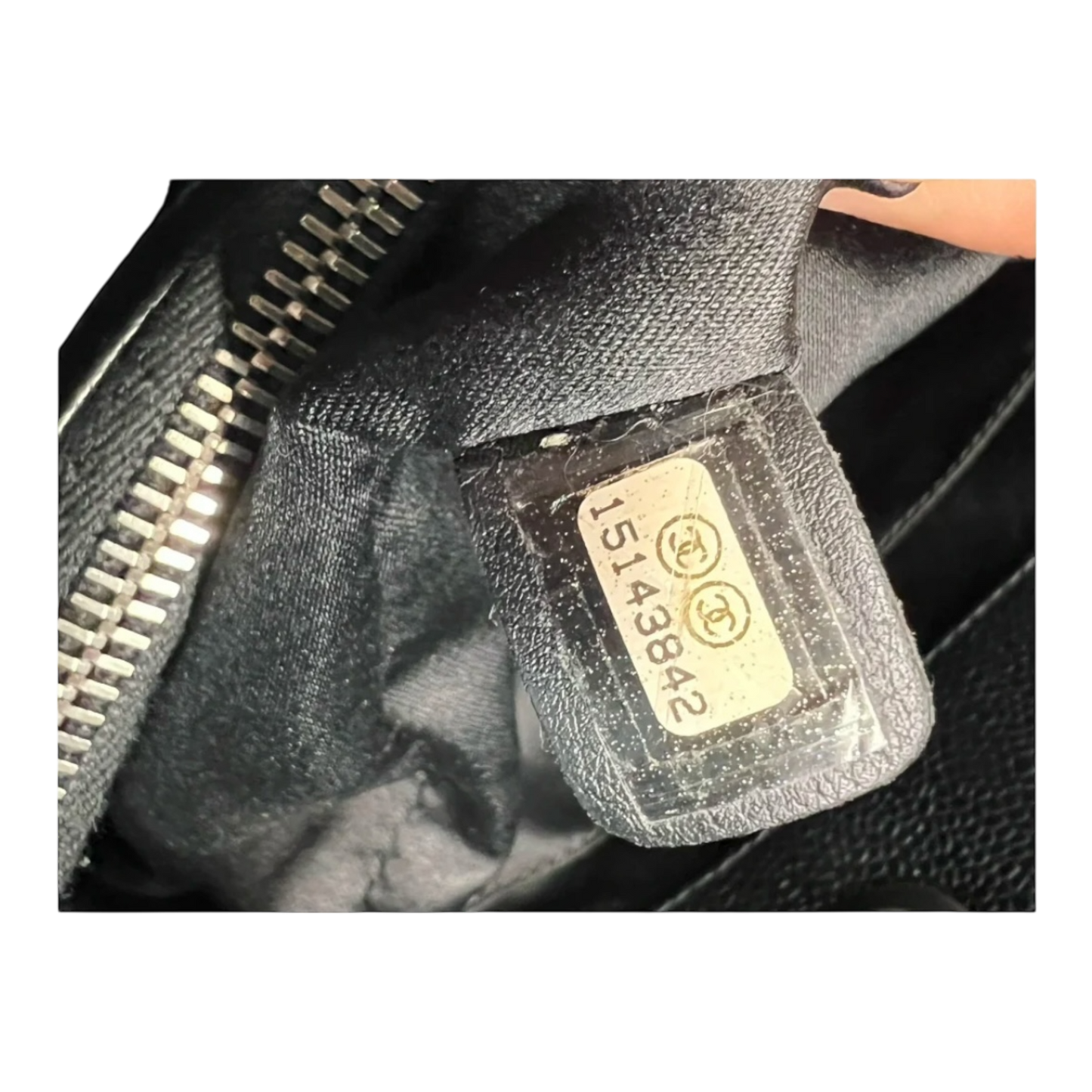 Chanel GST Caviar Leather Shoulder Bag Silver Hardware