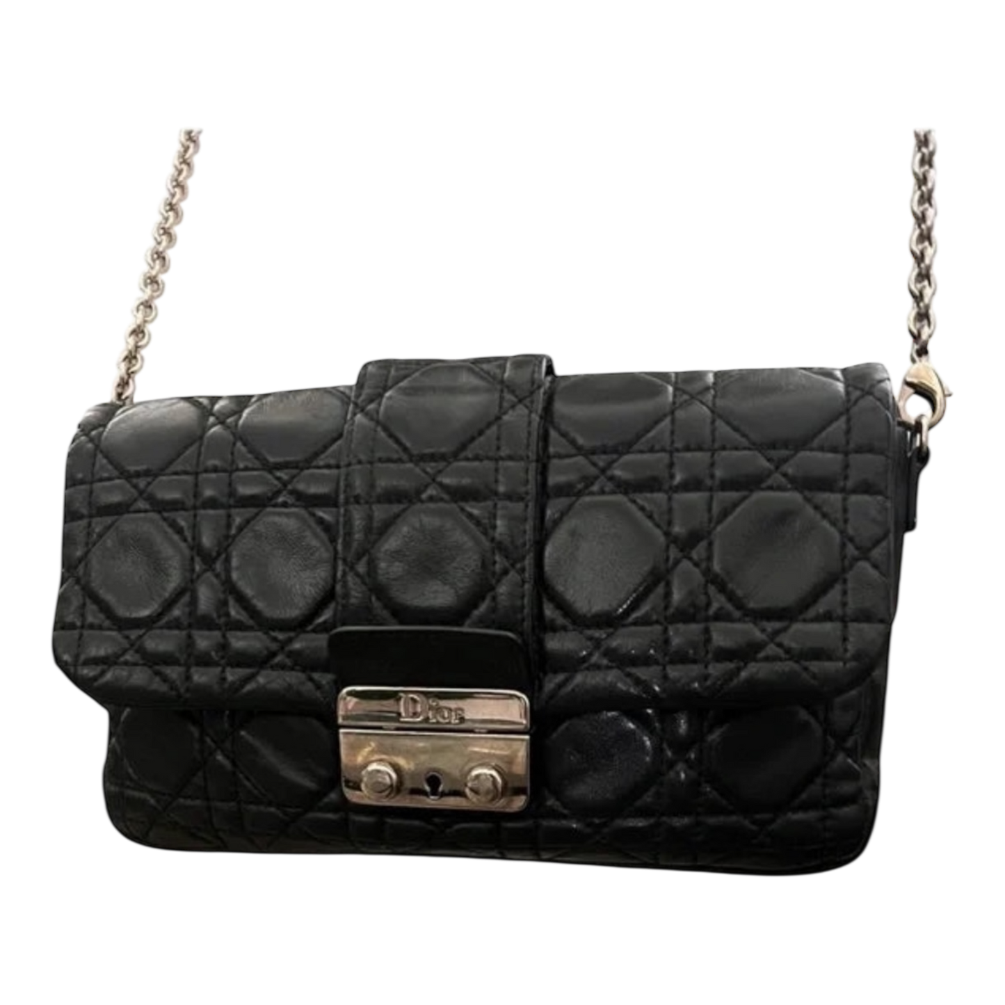 Christian Dior Black Cannage Leather Convertible Crossbody Bag