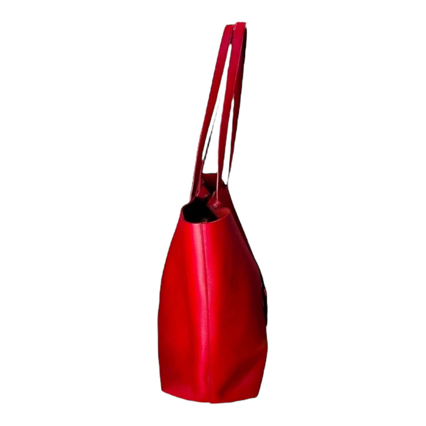 Saint Laurent Calfskin Large Shopping Tote Red