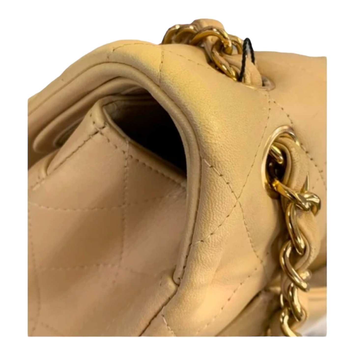 CHANEL Classic Jumbo Double Flap Bag. Beige w/Gold Hardware.