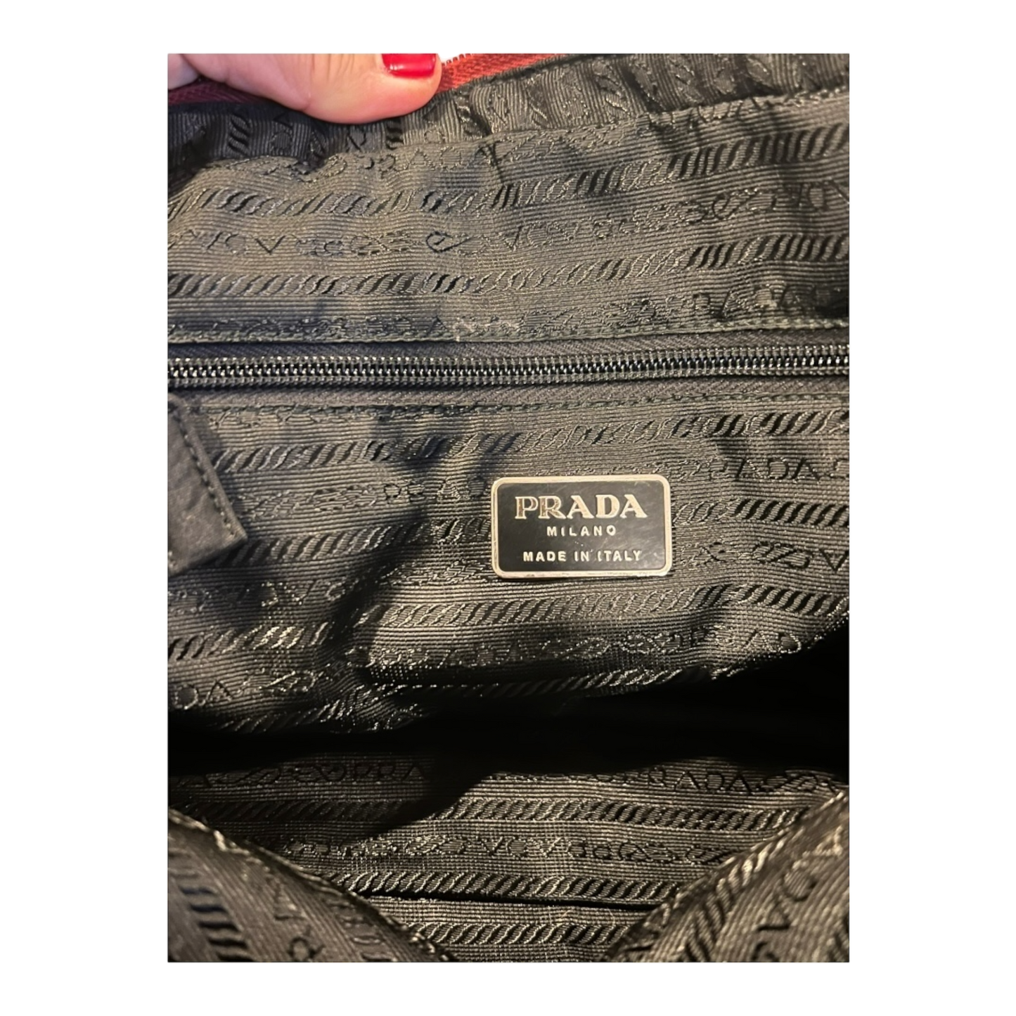 Prada Women's Top Handle Tessuto Nylon Small Bag Red