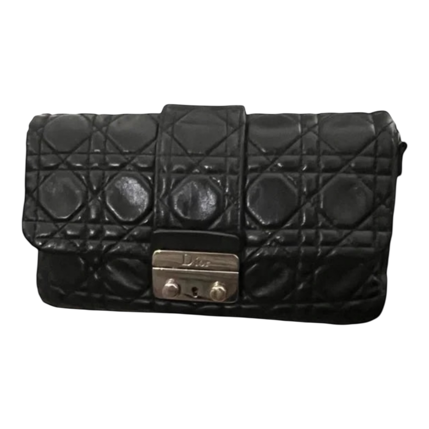 Christian Dior Black Cannage Leather Convertible Crossbody Bag