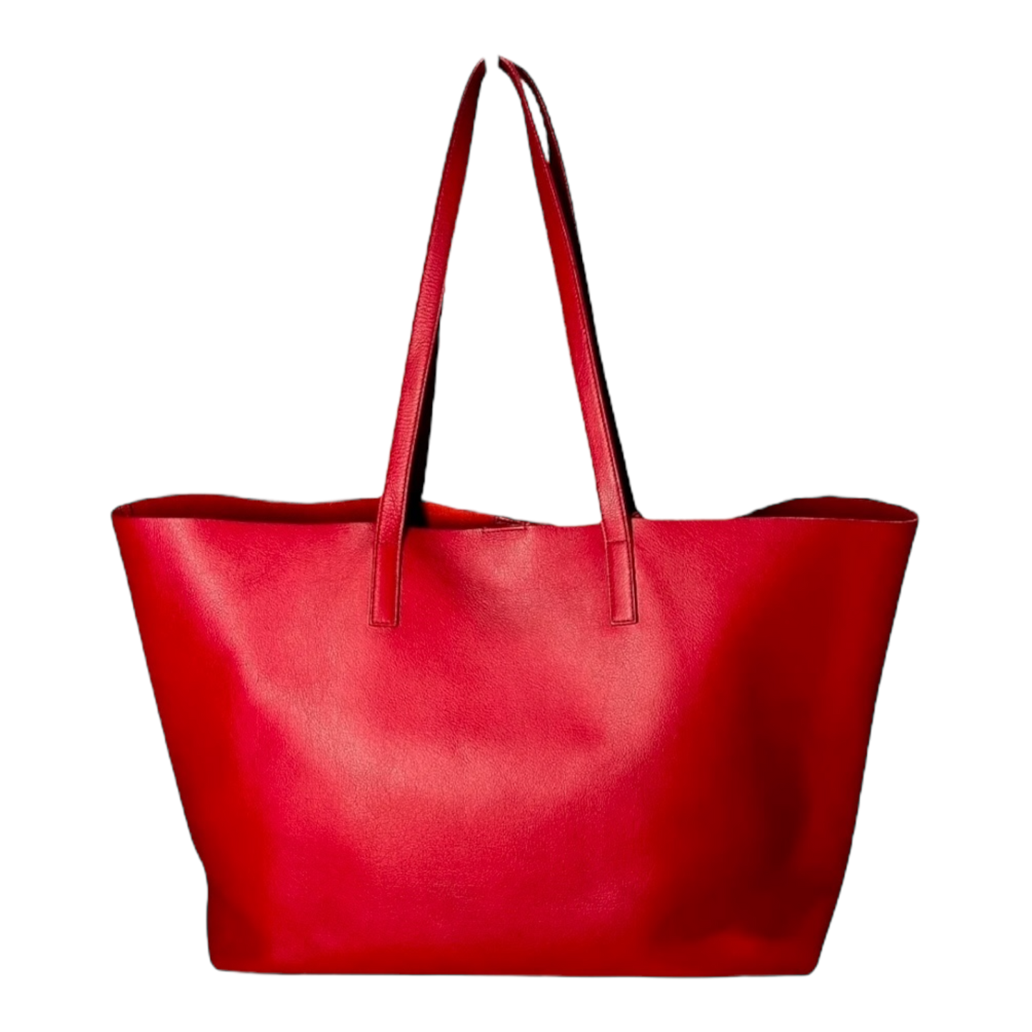 Saint Laurent Calfskin Large Shopping Tote Red