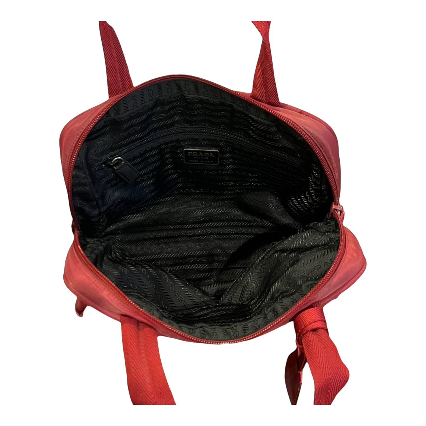 Prada Women's Top Handle Tessuto Nylon Small Bag Red