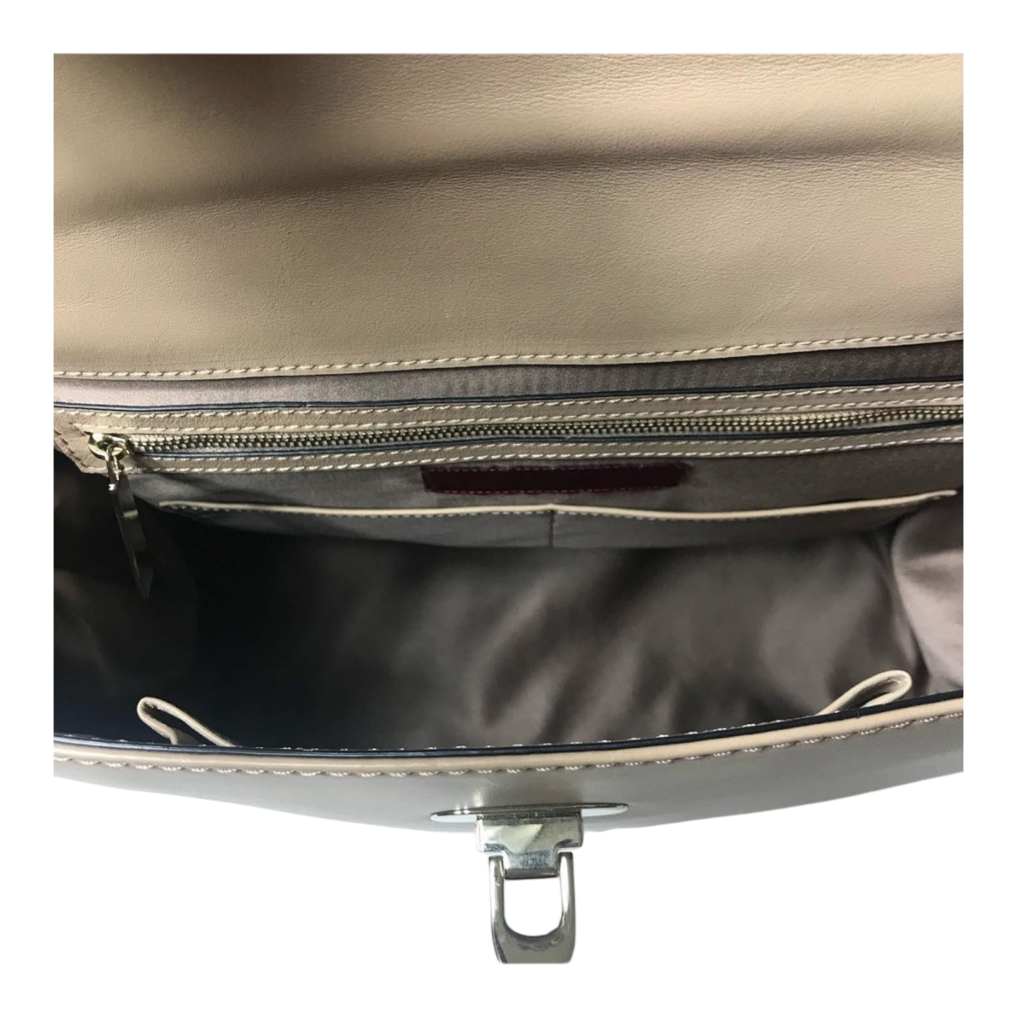 Valentino Beige Leather Rockstud Top Handle Bag