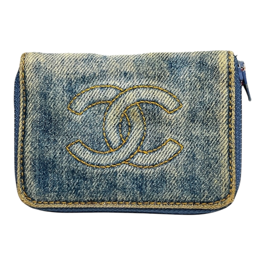 Chanel Vintage Denim Zip key holder/wallet.
