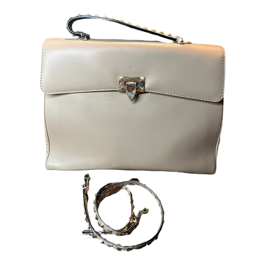 Valentino Beige Leather Rockstud Top Handle Bag – Pre-Loved, Very Good Condition