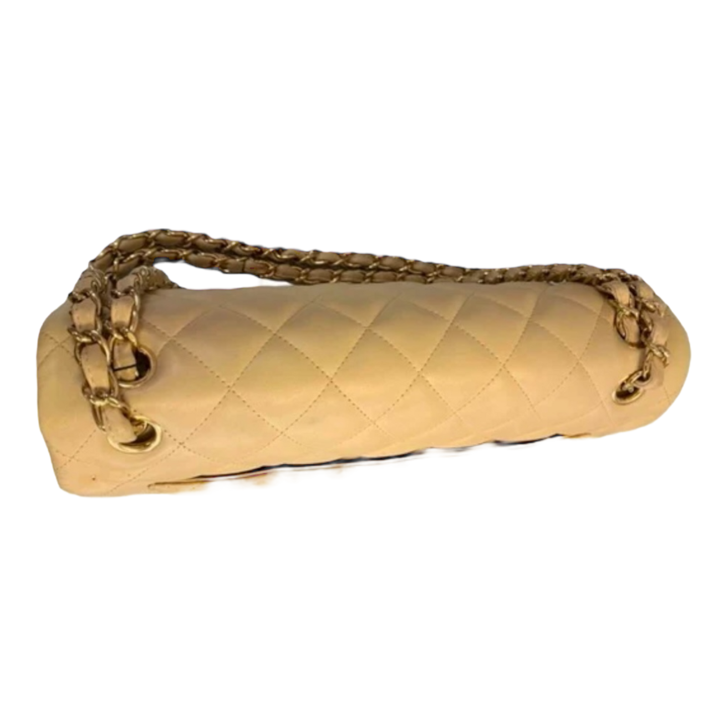 CHANEL Classic Jumbo Double Flap Bag. Beige w/Gold Hardware.