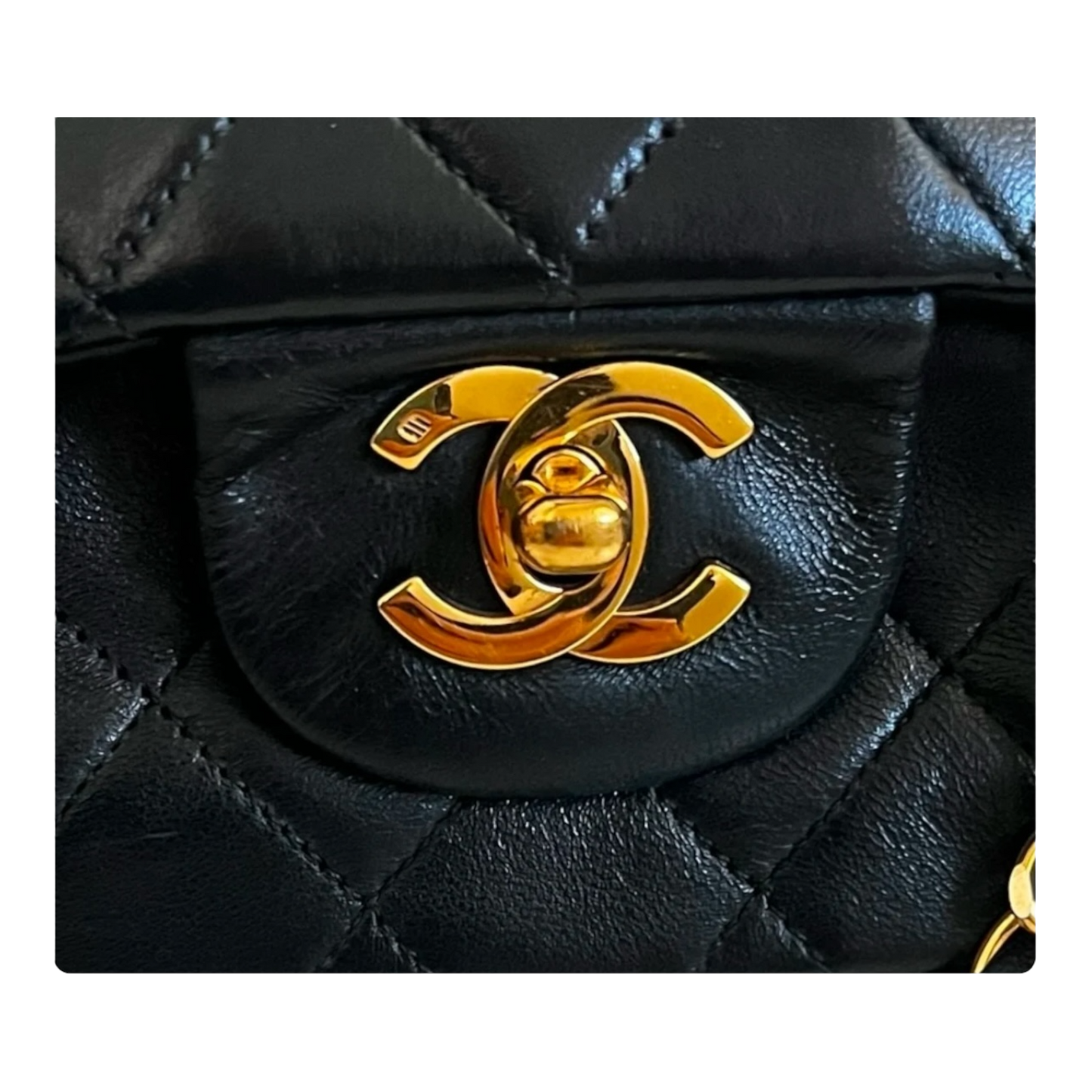 Chanel Vintage Classic Flap Black Lambskin Leather