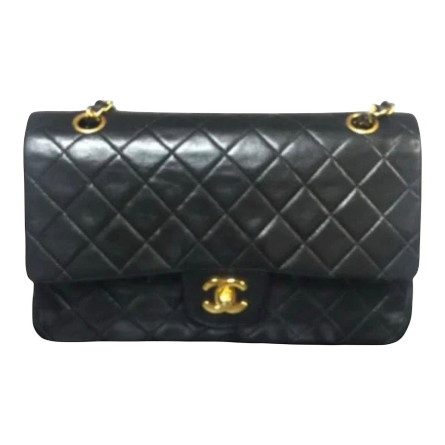 Chanel Vintage Classic Flap Black Lambskin Leather