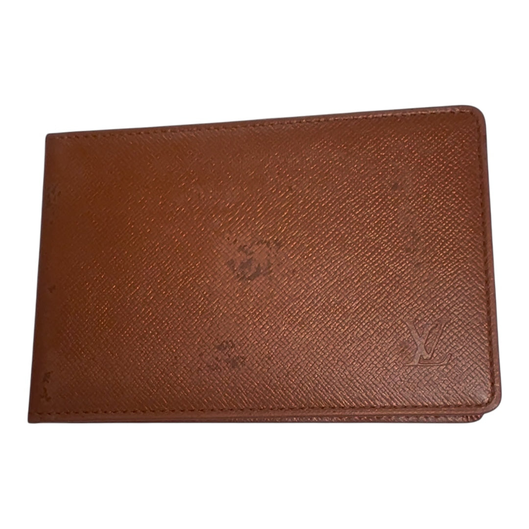 Louis Vuitton Vintage Brown Leather Bi-Fold Photo/ID Case – Good Condition
