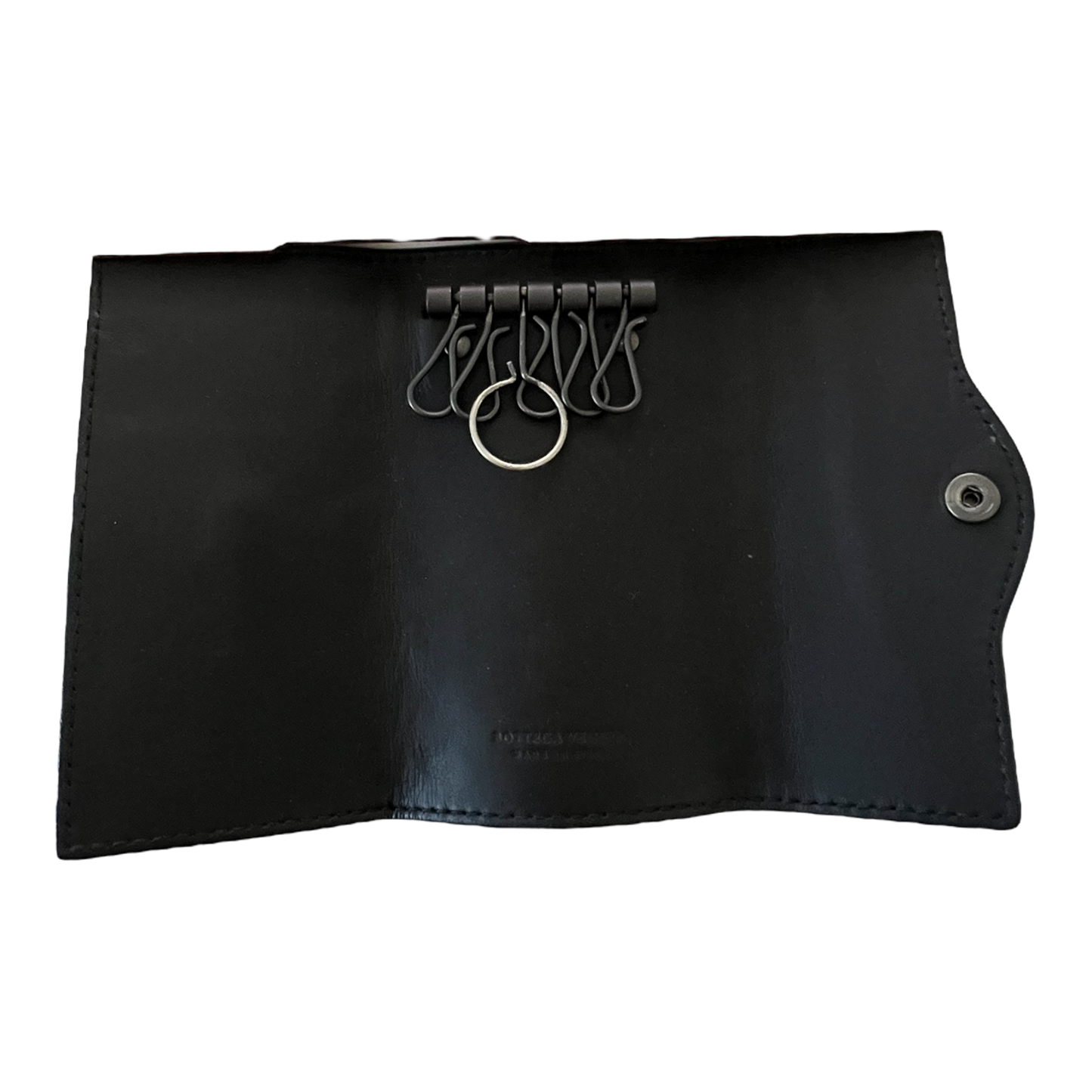 Bottega Veneta Black Napa Leather Key Holder