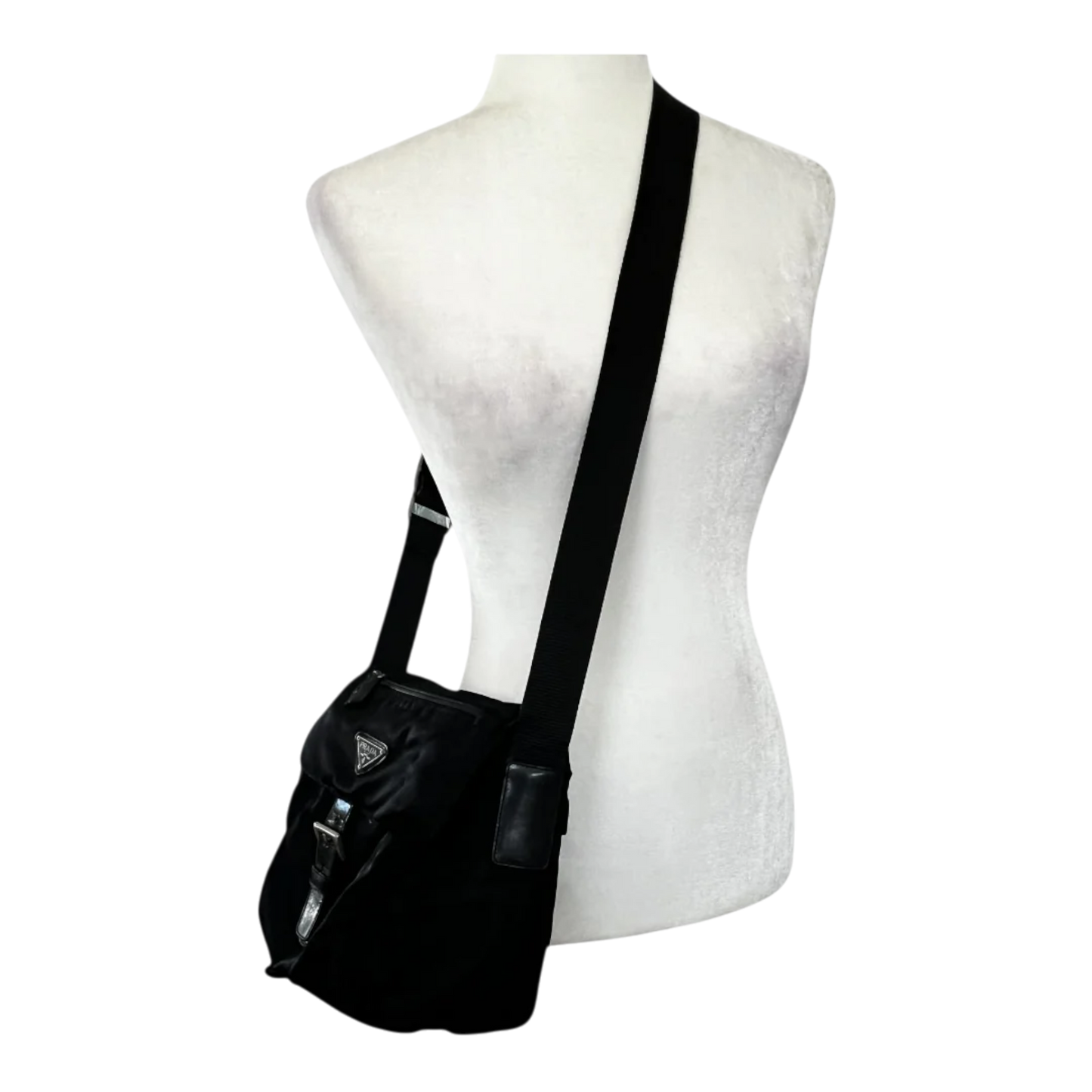 PRADA Women's Vintage Shoulder/crossbody Bag Black Nylon