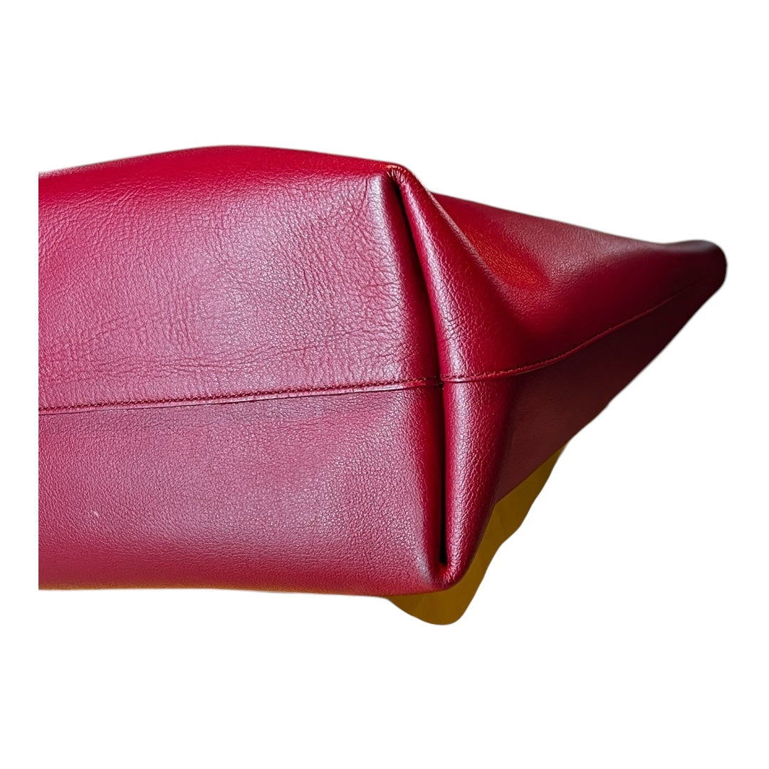 Saint Laurent Calfskin Large Shopping Tote Red