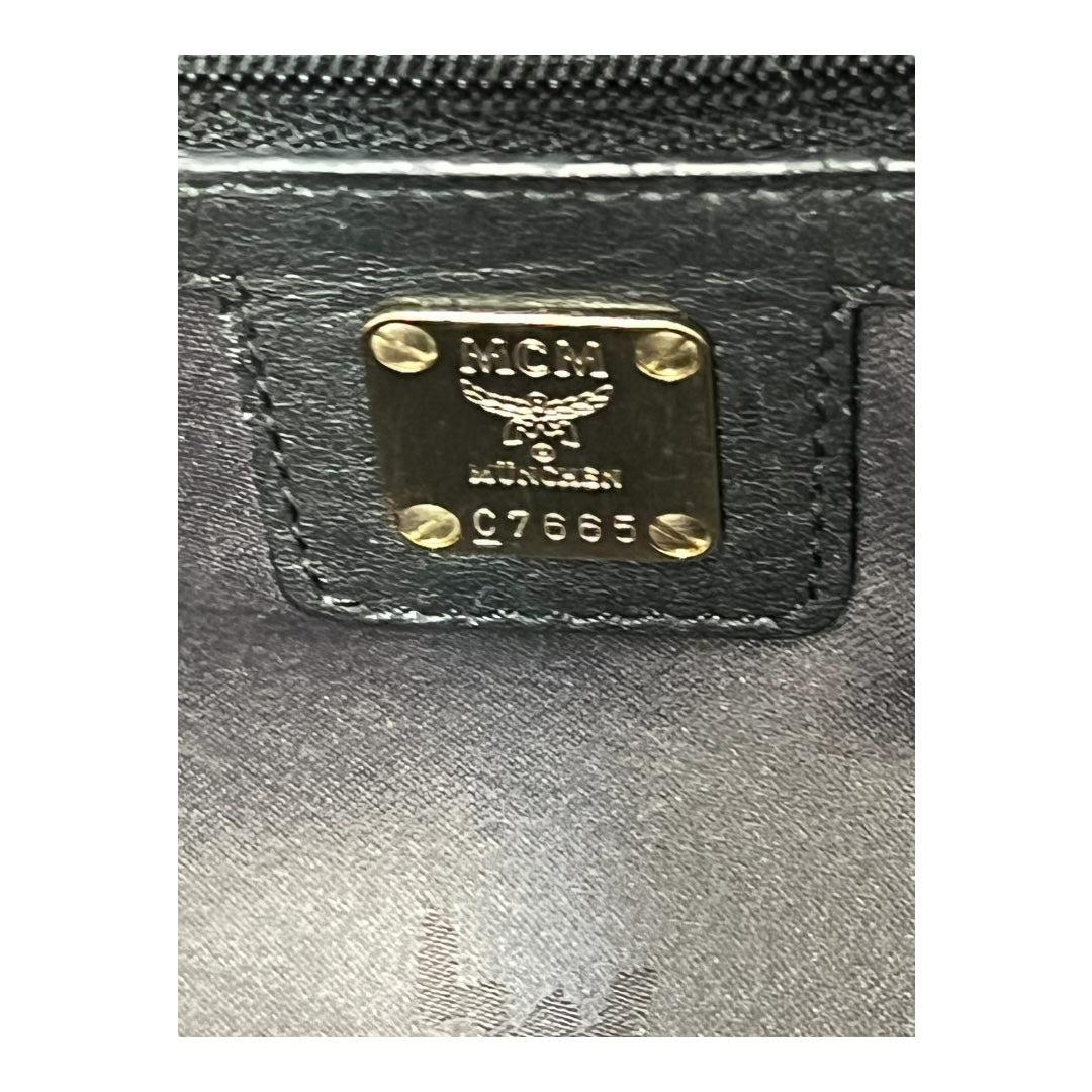 MCM Vintage Two-Way Bag Black Calfskin Leather