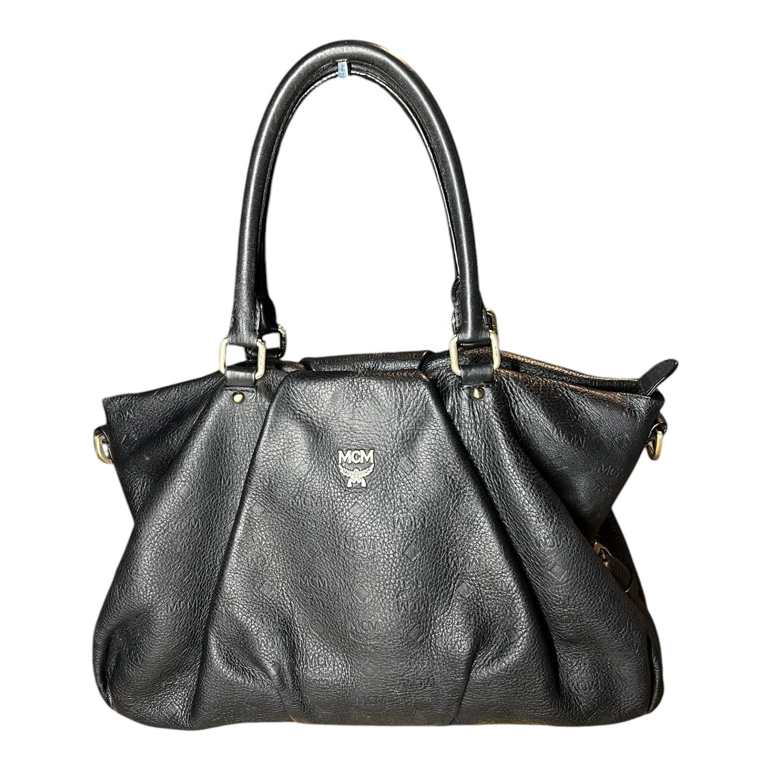 MCM Vintage Two-Way Bag Black Calfskin Leather