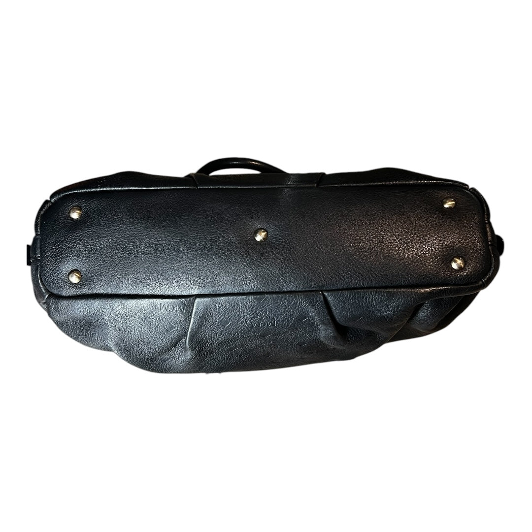 MCM Vintage Two-Way Bag Black Calfskin Leather