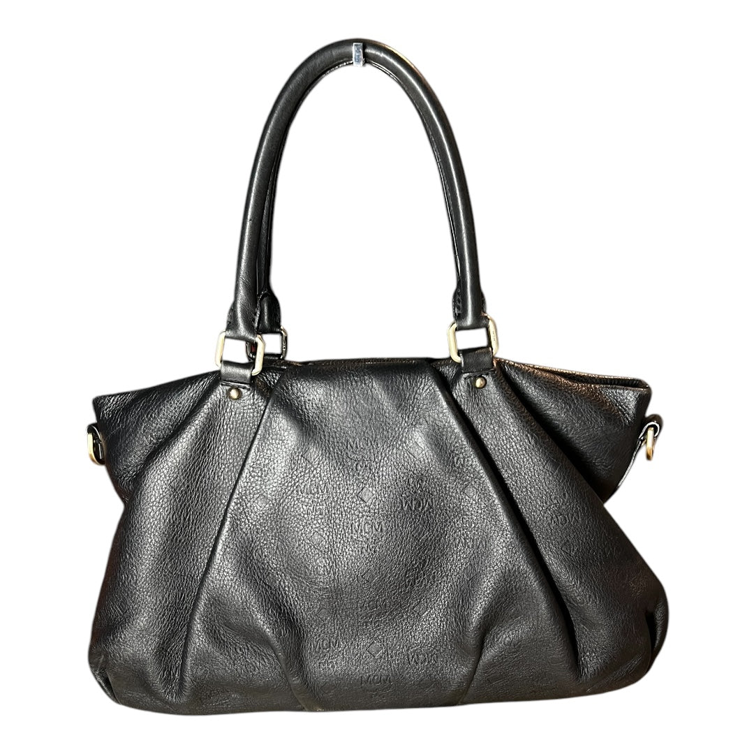 MCM Vintage Two-Way Bag Black Calfskin Leather