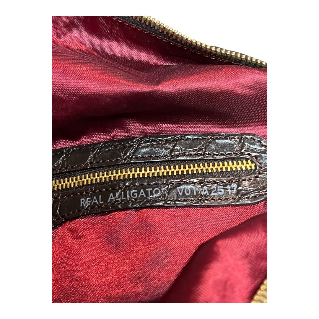 Tod's Handbag Nylon with Real Alligator Leather Brown