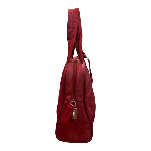 Prada Women's Top Handle Tessuto Nylon Small Bag Red