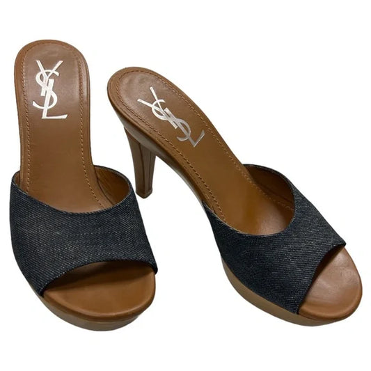 YSL Platform Wooden Heels Size 6