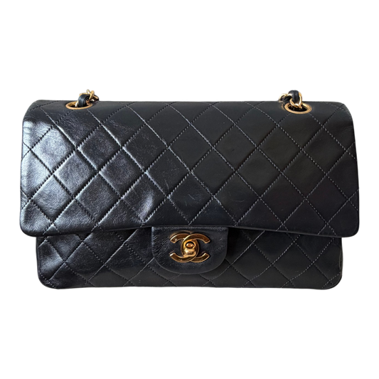 Chanel Vintage Classic Flap Black Lambskin Leather