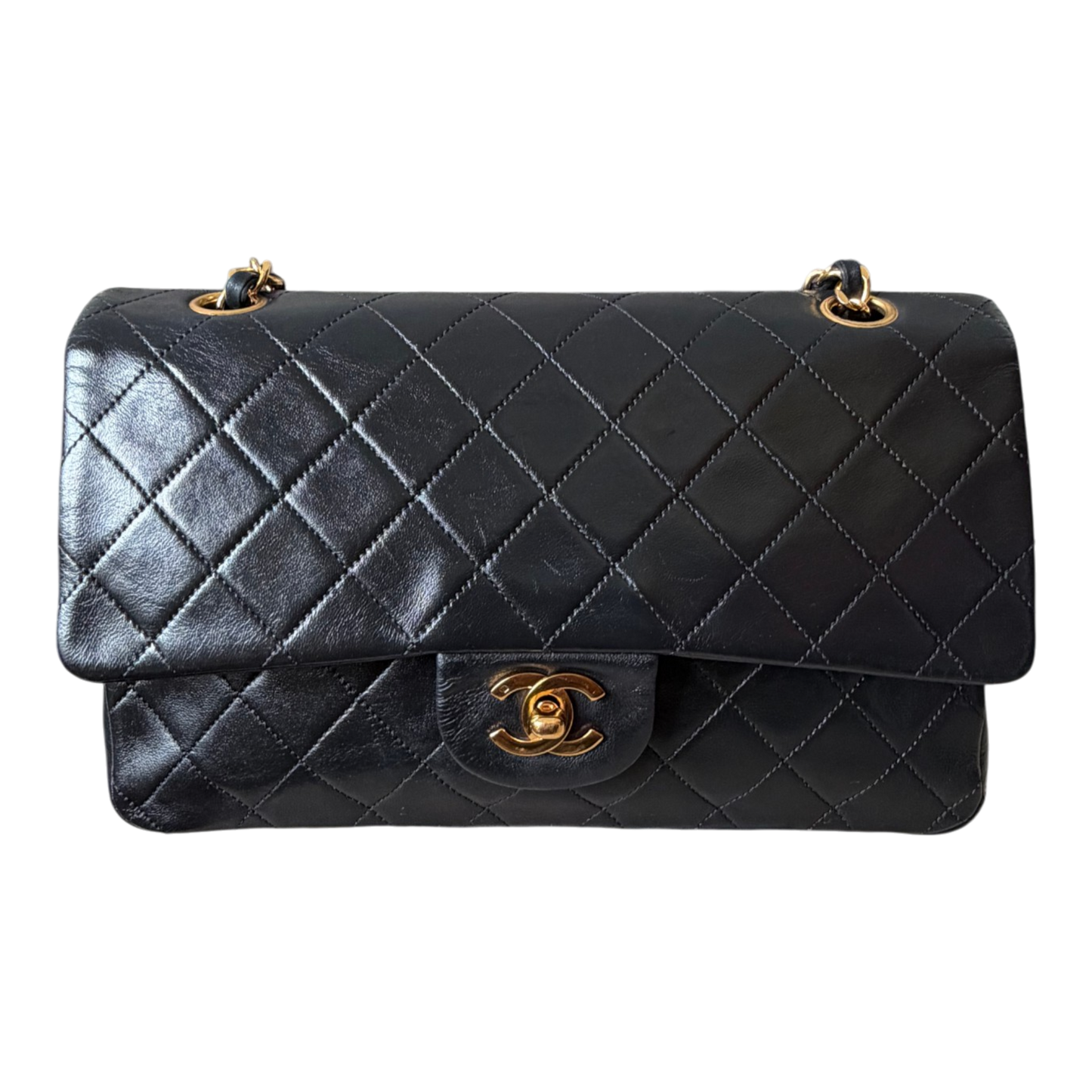 Chanel Vintage Classic Flap Black Lambskin Leather