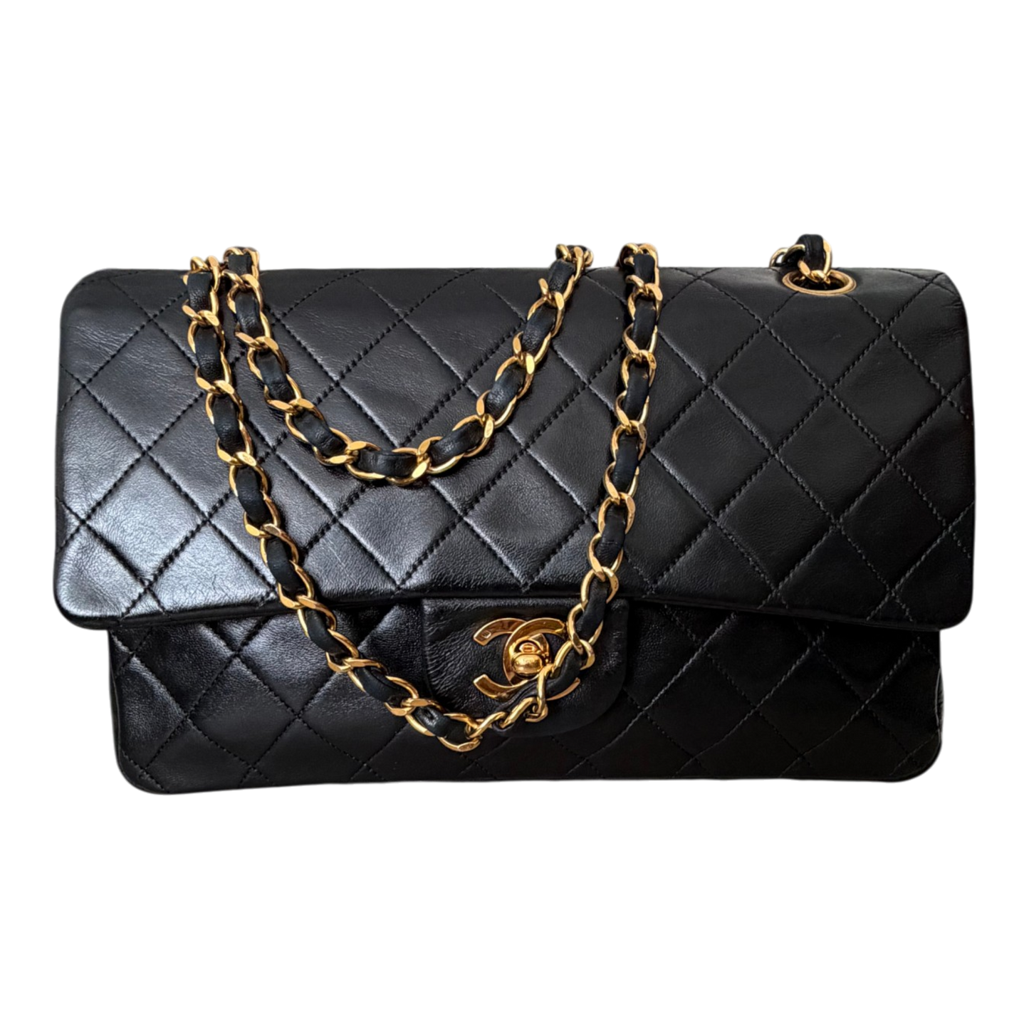 Chanel Vintage Classic Flap Black Lambskin Leather