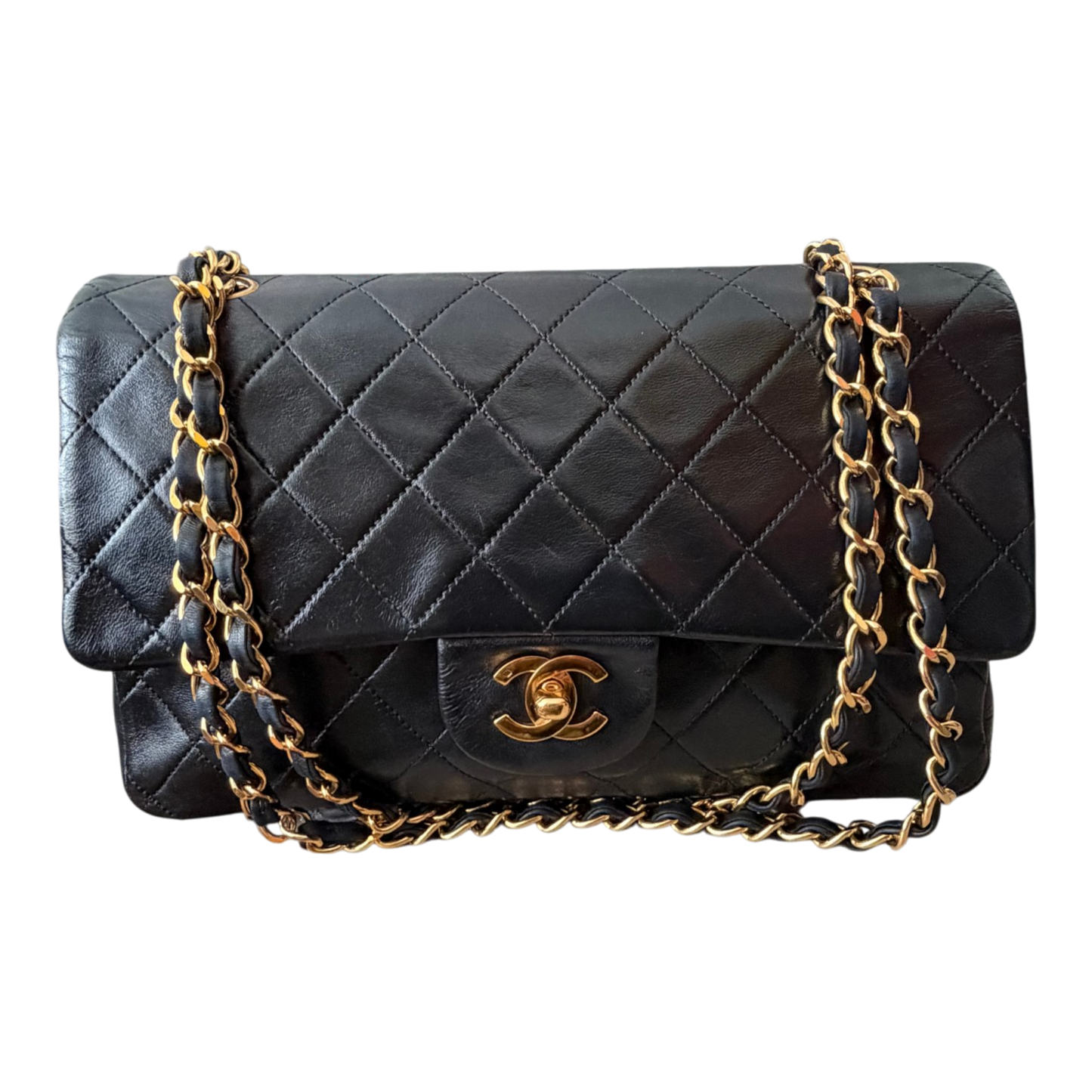 Chanel Vintage Classic Flap Black Lambskin Leather