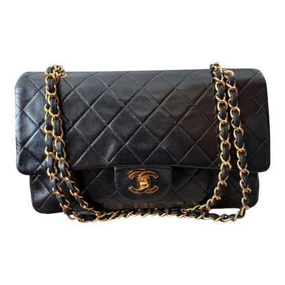 Chanel Vintage Classic Flap Black Lambskin Leather